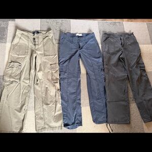 Women Casual Cargo Pants - Tan, Blue, Gray
